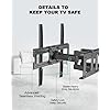 Full Motion TV Wall Mount Bracket, Dual Articulating Swivel Extension Arm for Most 26-55 Inch LED, LCD, OLED Flat Curved TVs with Max VESA 400x400mm, Holds up to 99 lbs by ERGO TAB, Black (EBMF3)