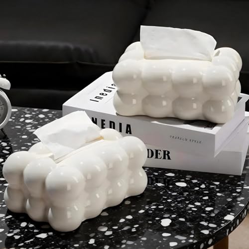 Zuckerwatte Box für Taschentücher - 20 x 13.5 x 8.7 cm Tücherbox in Wolkenform, Taschentuchbox Bubble, Praktische Tissue Box, Tücherbox Taschentuch Boxen für Schlafzimmer, Badezimmer, Wohnzimmer