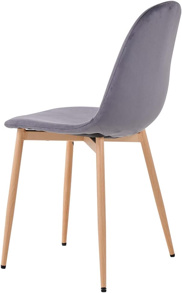 Juego De 4 Sillas De Comedor Tilde De Terciopelo Color Crema. | Leroy