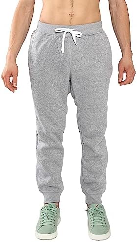 Southpole Men's 1570 Basic Active Fleece Jogger Sweatpants, Heather Grey a, Small - 1