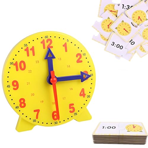 BDBFPAN Lernuhr Kind,Uhr Lernen Lernuhr Uhr Lernen Für Kind Ab 5 Lernuhr Kind Wochenplaner Kind Lernen Lernspielzeug Zeitunterrichts Schulbedarf Erklärt Datum für Kind Ab 5 Jahren