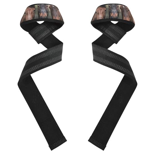 Nander Three Horse Brothers Wrist Straps for Weightlifting,Lifting Straps with Neoprene Cushioned Wrist Padded and Anti-Skid Silicone for Strength Training,Bodybuilding,Deadlifting