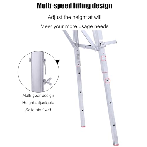 Échafaudage pliant portable de 200 cm avec plateforme réglable - 5