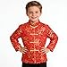 SZCQ Little Boys Dragon Tang Coat Long Sleeve Chinese Clothing Children Costumes Boy Jackets Outfit Tops (Red, 8)