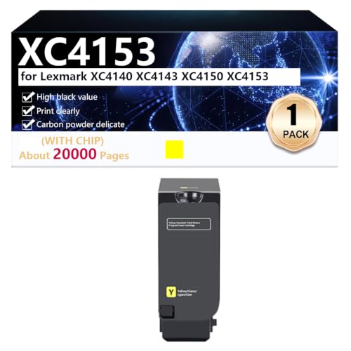 Toner jaune 24B6719 haute capacité pour stopper les pannes d'impression Lexmark XC4153