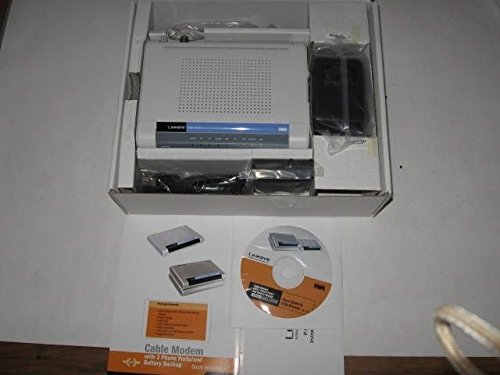 Linksys Cable Modem with 2 Phone Ports and Battery Backup - Model CM2P2B