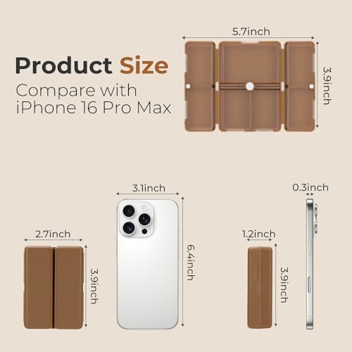 Image of FYY Daily Pill Organizer,2 Pcs 7 Compartments Portable Pill Case Travel Pill Organizer,[Folding Design] Pill Box for Purse Pocket to Hold Vitamins,Cod Liver Oil,Supplements and Medication-Brown