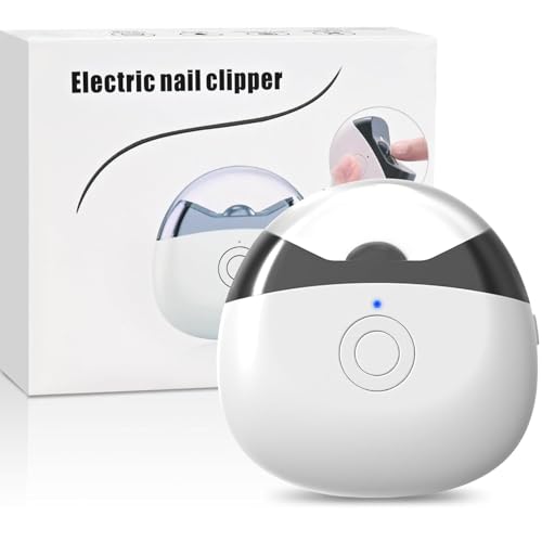 Automatic Electric Nail Clipper with LED Light – Rechargeable, 2 Speeds, Nail Chip Storage, Safety Nail File – Gentle Trimming for Thick or...