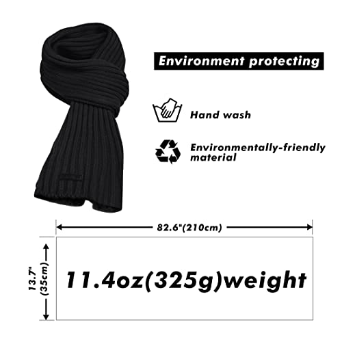 Cacuss Winter Scarf Men Women Long Thick Cable Knitted Scarf Soft Warm Scarves Unisex For Cold Weather #TOP4