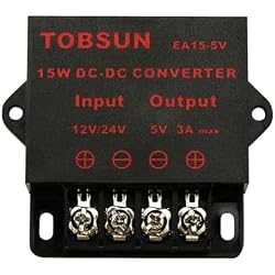 DC-DC Step Down Buck Converter Voltage Regulator Power Supply Transformer | 12-24V to 5V 3A 15W, Over-Current Protection, Thermal Shutdown, Surveillance & Railway Use