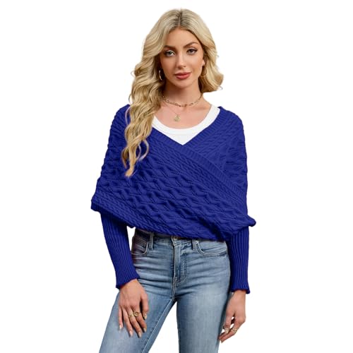 Women Autumn Winter Scarf Wrap with Sleeve, Lady Fashion Solid Color Knitted Wrap Scarf Knitted Shawl Cape with Sleeve