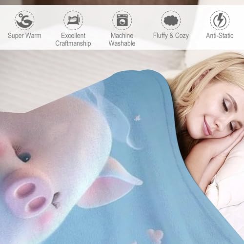 Couverture polaire flannel cochon mignon pour améliorer le sommeil - 4