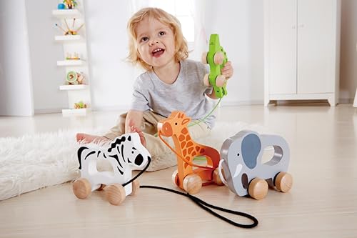 Hape Nachzieh-Elefant - Holz Nachziehspielzeug für Babys und Kleinkinder, Schiebe- und Ziehspielzeug, Motorikspielzeug, Lauflernspielzeug, für Kleinkinder ab 12 Monaten