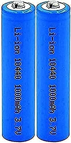 HIDZ Batería Recargable De Iones De Litio 10440 3.7 V 1000 MAh Baterías De Litio para Afeitadora Eléctrica, 2 Unidades