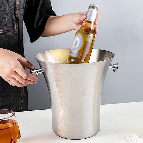 Cubo de hielo para champán de 5L en acero inoxidable, ideal para enfriar vino en fiestas de bar 4
