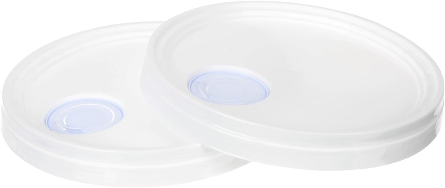 ULTECHNOVO 2pcs Paint Bucket with Mouth Cover Airtight Lid Paint Pail Spout 20l Can Lids Bucket Replacement Lid Drum Pail Lids Bucket Lid Seal Plastic White Convenience Bucket