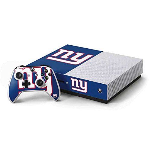 Skinit Decal Gaming Skin Compatible with Xbox One S Console and Controller Bundle - Officially Licensed NFL New York Giants Large Logo Design