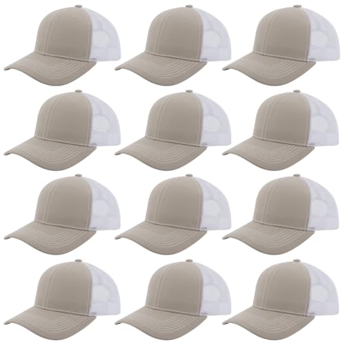 Image of ZH 12 Pack Mesh Trucker Hats, Bulk Baseball Caps for Men and Women, Trucker Cap Wholesale