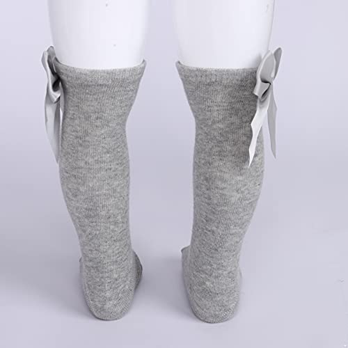 1Pair Kids Baby Girl's Cotton Socks Soft Knee-High Over Calf Socks Infant Newborn Bow Stockings4