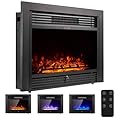 Homedex 28.5" Electric Fireplace Insert Recessed Mounted with 3 Color Flames, 750/1500W Fireplace Electric with Remote Control and Timer, Standing Fireplace Heater