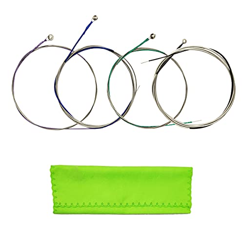 Cello saiten Edelstahlkern vernickelter Kugelkopf Aluminium Magnesium umsponnen 1 kompletter Satz und Reinigungstuch