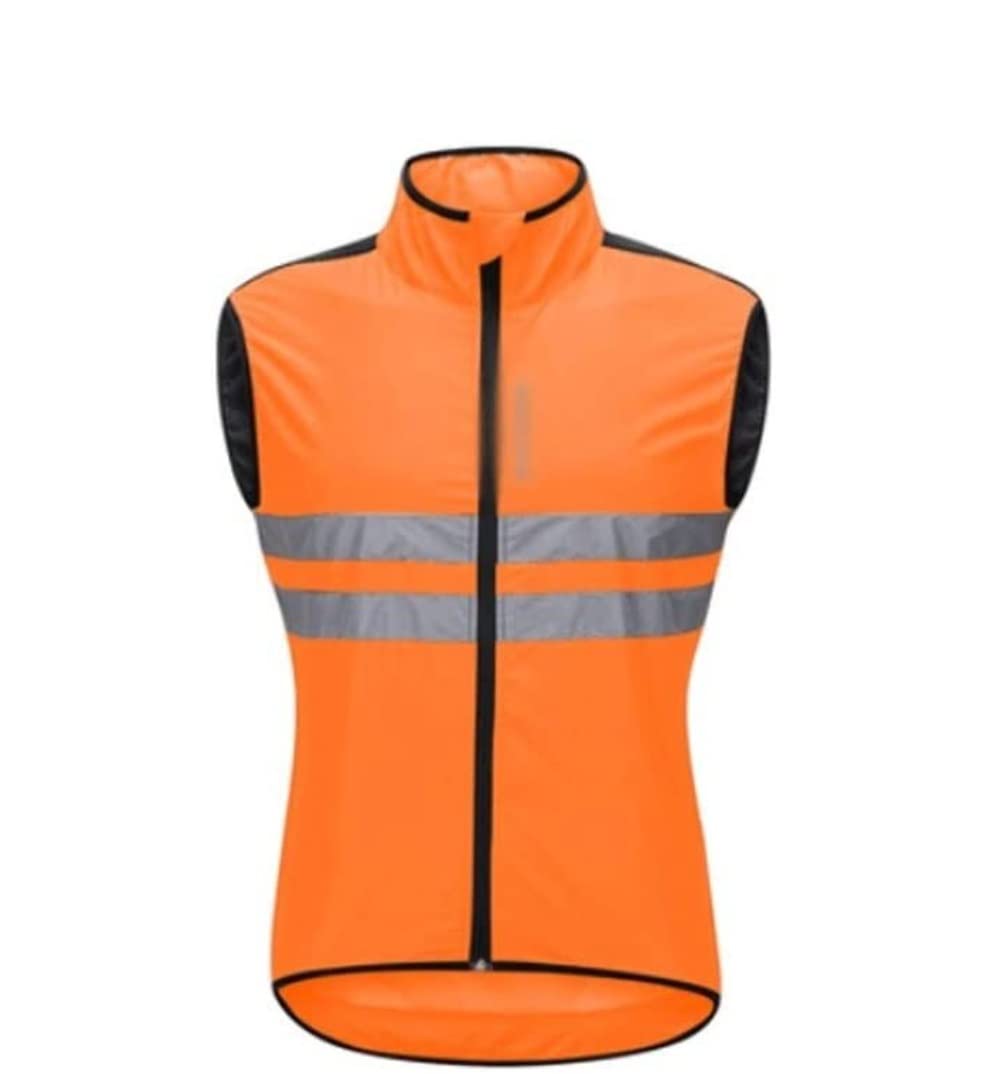 Warnweste, Reflektierende Weste aus Polyester, winddicht, atmungsaktiv, Gesäßtasche, mehrfarbig, mehrere Größen