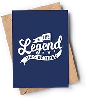 Retirement Card - Retirement Cards for Men, Women - Farewell Cards for Coworkers - Goodbye Card - Funny Coworker Leaving Card - Good Luck Card - Happy Retirement Card for work colleague - Legend