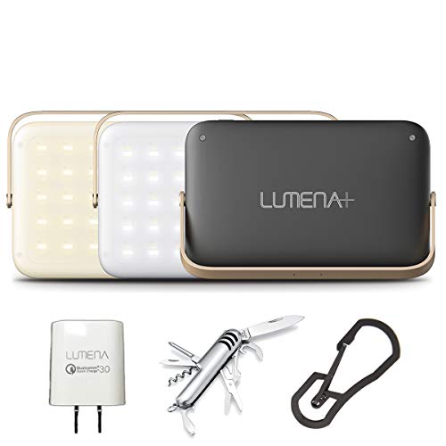 【正規品】LUMENA+ ルーメナープラス 日本正規品 1800ルーメン 専用ポーチ・純正ACアダプタ付 LEDランタン モバイルバッテリー コンパクト ライト キャンプ アウトドア (シックブラック)