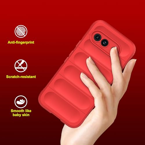 Image of amazon basics Back Case Cover for Google Pixel 9A | Compatible for Google Pixel 9A Back Cover | Liquid Silicon Magic Case with Camera Protection | Red