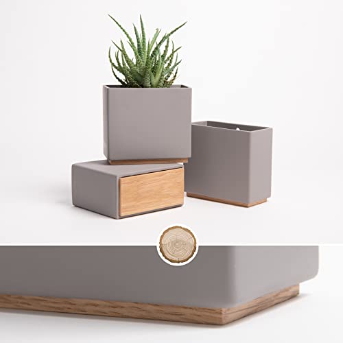 Kazai. Wall Planters -Alma- | 3 Modern Hanging Plant Pots Made Of Resin | Plant Holder Set For Indoor Plants, Artificial Plants And More | Taupe #TOP1