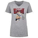 500 LEVEL Valentin Vacherot Tennis Women's V-Neck T-Shirt (Heather Gray, Medium)