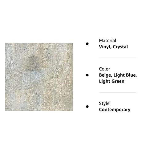Norwall Nwkb20225 Crystal Faux Crackle Textured Wallpaper, Aqua, 20.5 In W X 11 Yds Per Bolt, Beige, Light Blue, Light Green #TOP1