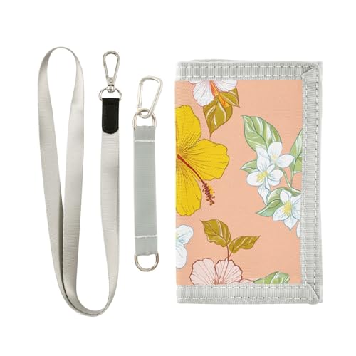 Flowers Bright Natural Orange Kids Wallet for Boys Girls Trifold Outdoor Sport Wallets for Teen Children Youth Wallet with Zippered Coin Pockets Card Holders Novelty Wallets with Magic Sticker