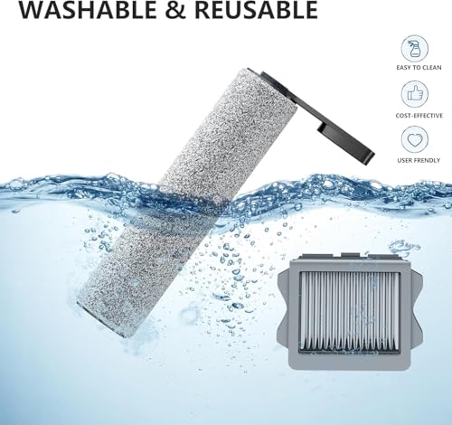 Image of Replacement Brush Rollers and Filters Compatible with Tineco S3 Serise Cordless Wet Dry Vacuum Cleaner, Accessories inclue 3 Filters & 3 Brush Rollers, Efficient Replacement Part for Clean Floors
