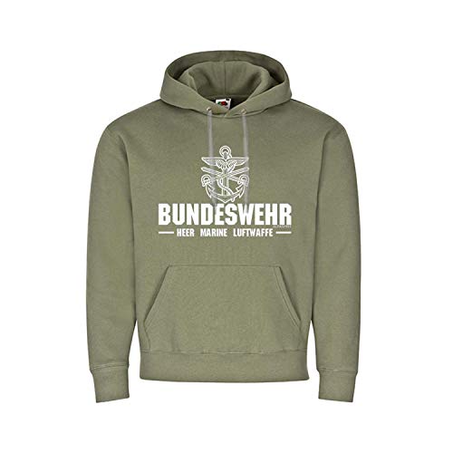 Sweat à capuche armée allemande vert XXL pull militaire Luftwaffe #30960