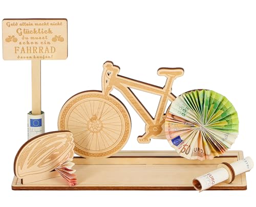 Giftota Geldgeschenke Geburtstag, Fahrrad Deko, Fahrrad Geschenke aus Holz, Geldgeschenk für Radfahrer Männer Frauen