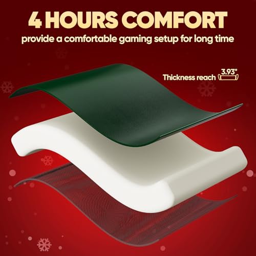 Czlolo Gaming Chair, Lumbar Support Massage Computer Chair, High Back Gamer Chair, with Footrest and Headrest, Lumbar Pillow, Recline, Wide Seat, Gaming Chairs for Christmas/Birthday Gifts, Green