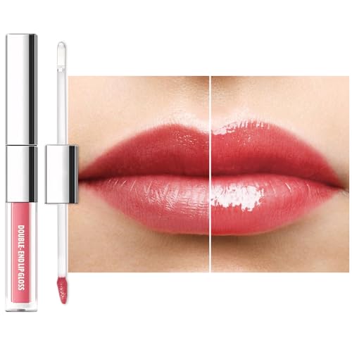 Image of 2-in-1 Matte Liquid Lipstick & Clear Lip Gloss, Long Lasting Waterproof Smudge Proof 24 Hour Lip Color Stain, Non Stick & Non Fading, Vegan Matte Makeup Lip Stain for Women, Orange Pink #05