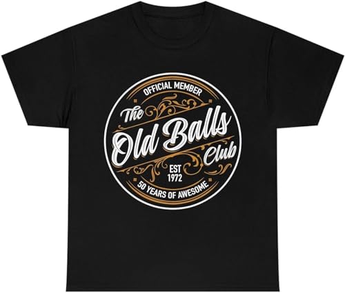 CUTLERY SUIT 50th Birthday Shirt for Him Old Balls Club 50th Birthday Men's Gift Unisex Black, Negro , XL