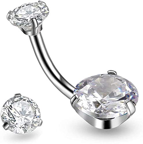 Jconly Belly Piercing Kit - 14G Belly Button Ring With 316L Steel Piercing Needles And Piercing Clamp Belly Kit #TOP2