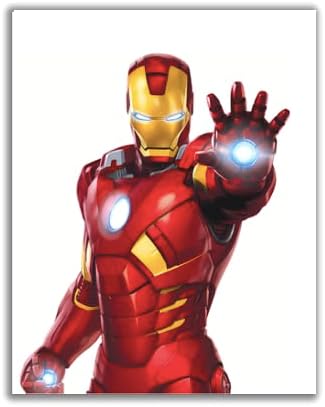 Collection of Superheroes Art Print Set of 6, Batman, Iron Man, Hulk, Captain America, Spiderman, and Thor, Boys Kids Wall Art, Comic Book Characters - 11x14 Poster Print - UNFRAMED