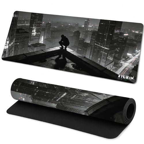 Image of AILKIN Large Gaming Mouse Pad for pc & Laptop, Extended Desk Mat with [58x27cm] City Night Artwork, Non-Slip Mouse Pad for Wireless Mouse & Desk Accessories