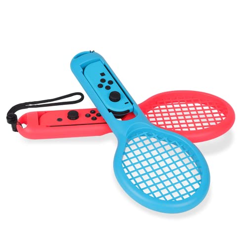 Contrôleur de Jeu de Tennis, Accessoires de Jeu Les Raquettes de Tennis de Jeu étroitement assemblées en ABS améliorent l'expérience de Jeu for Switch (Color : Red Blue)