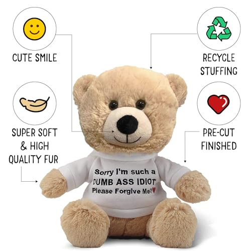 Sorry-Im-An-Idiot-10-Teddy-Bear-with-Gift-Bag-Cute-Funny-Apology-Plush-for-Girlfriend-Boyfriend-Best-Friend - DumpADate.com