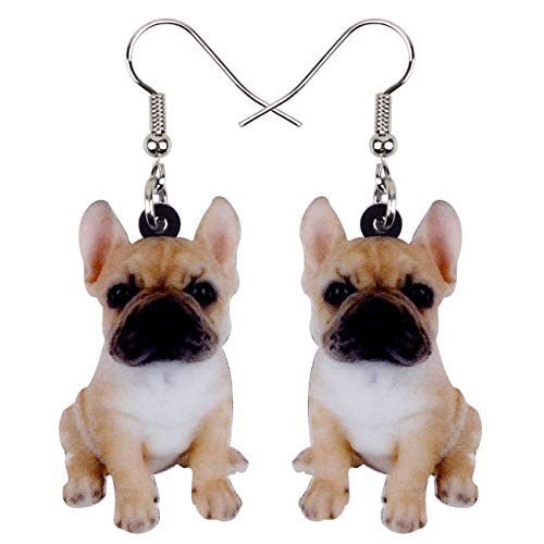 DOWAY Acrylic Dog Earrings Dangle Drop Fashion Pet Jewelry for Women Charm Gift (French Bulldog)