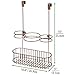 mDesign Over Door Bathroom Hair Hot Styling Tool Organizer Storage Basket for Hair Dryer, Flat Iron, Curling Wand, Hair Straightener - Hang Inside/Outside Cabinet Doors, 3 Sections - Venetian Bronze