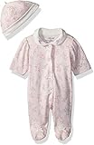 Little Me Baby Girls' Footie and Hat, Pink Floral, Newborn