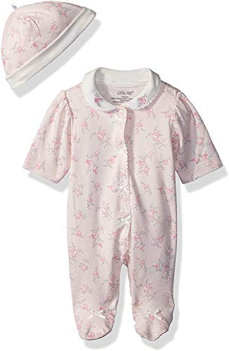 Little Me Baby Clothes & Outfits - Girls One Piece Hat & Footed Sleeper Pajamas - Newborn, Pink Floral