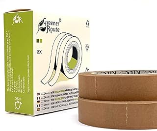 2X of 24mm Self-Adhesive Framers Paper Tapes | Branded Core, packaged by Greener Route | Recyclable | Solvent Self-Adhesive | 50 Meters Length | Ideal for Picture Framing, Masking, Packing or Wrapping