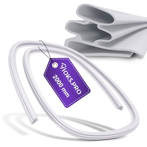 Viоks.pro Kühlschrank Dichtung 2 m aus PVC ohne Magnet - Dichtung Kühlschrank Weiß zum Selbstanfertigen - Tür Dichtungsband für Kühlschrank Gefrierschrank Kühl und Gefrierkombination